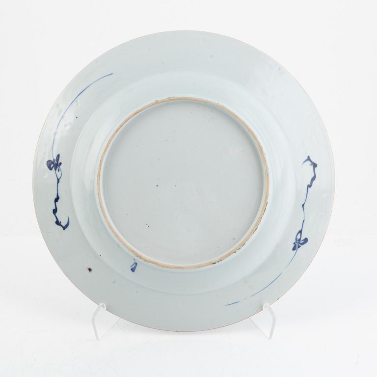 A Chinese blue and white dish, Qing dynasty, Yongzheng (1723-35).