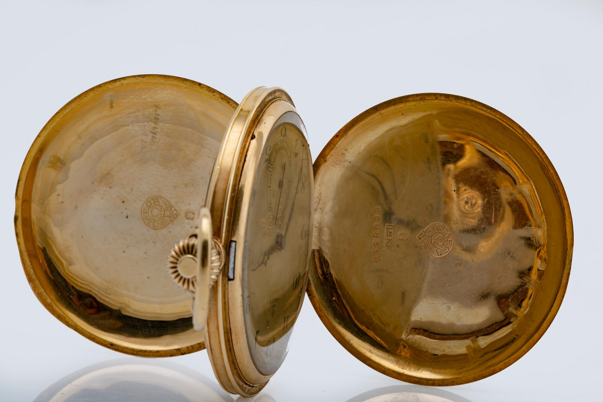 OMEGA, pocket watch hunter, 50 mm.