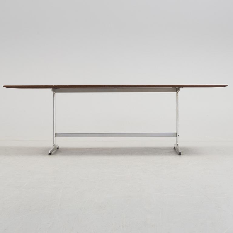 A rosewood top and aluminium coffee table, model 3315 by Fritz Hansen, Denmark 1968.