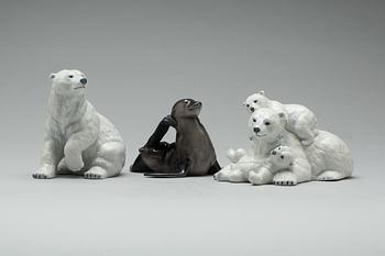 FIGURINER, 3 st. Porslin. Royal Copenhagen.