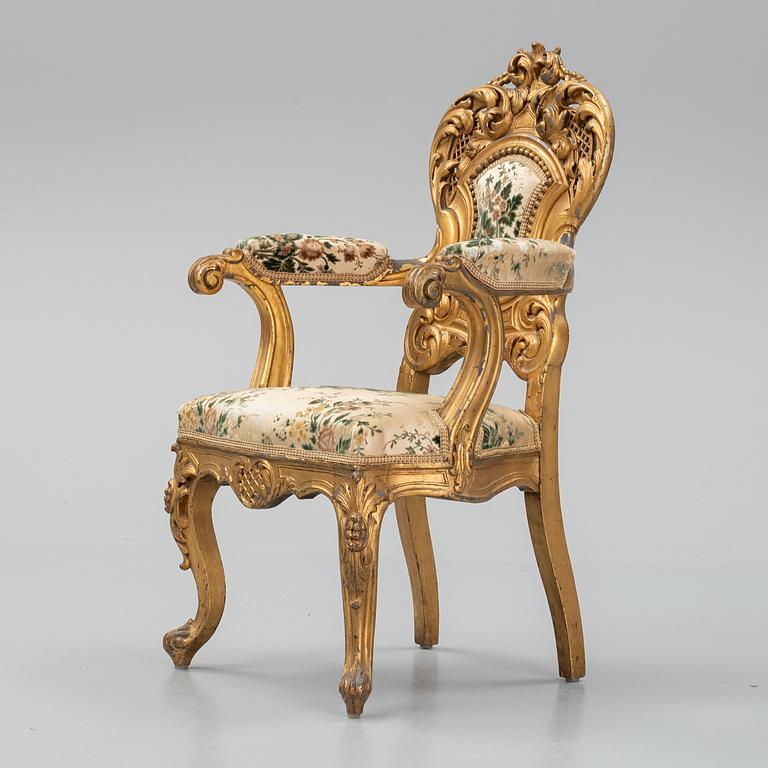 A south European Baroque style chair, late 19th Century.