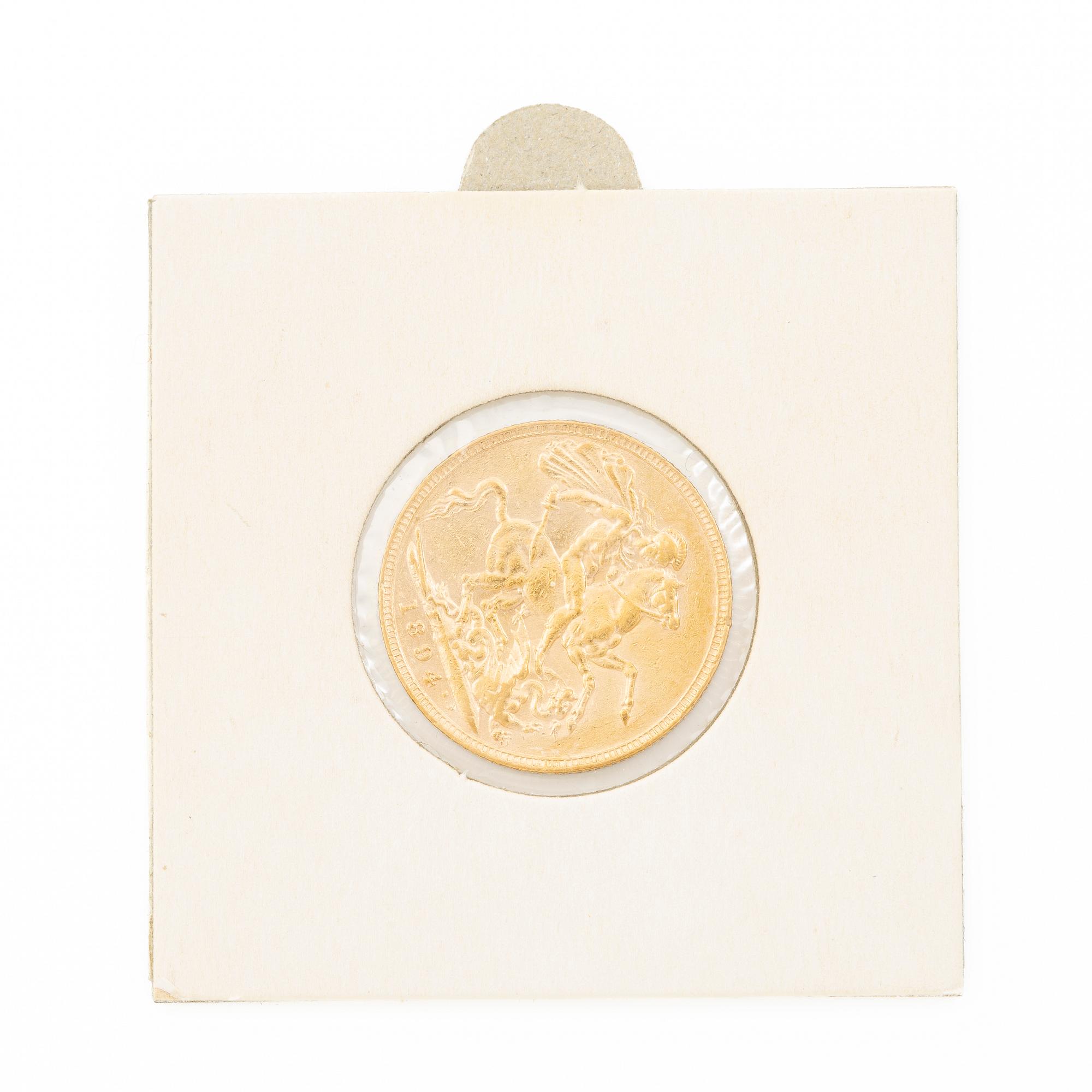 Gold coin, Great Britain, Victoria, 1 Sovereign, 1894.