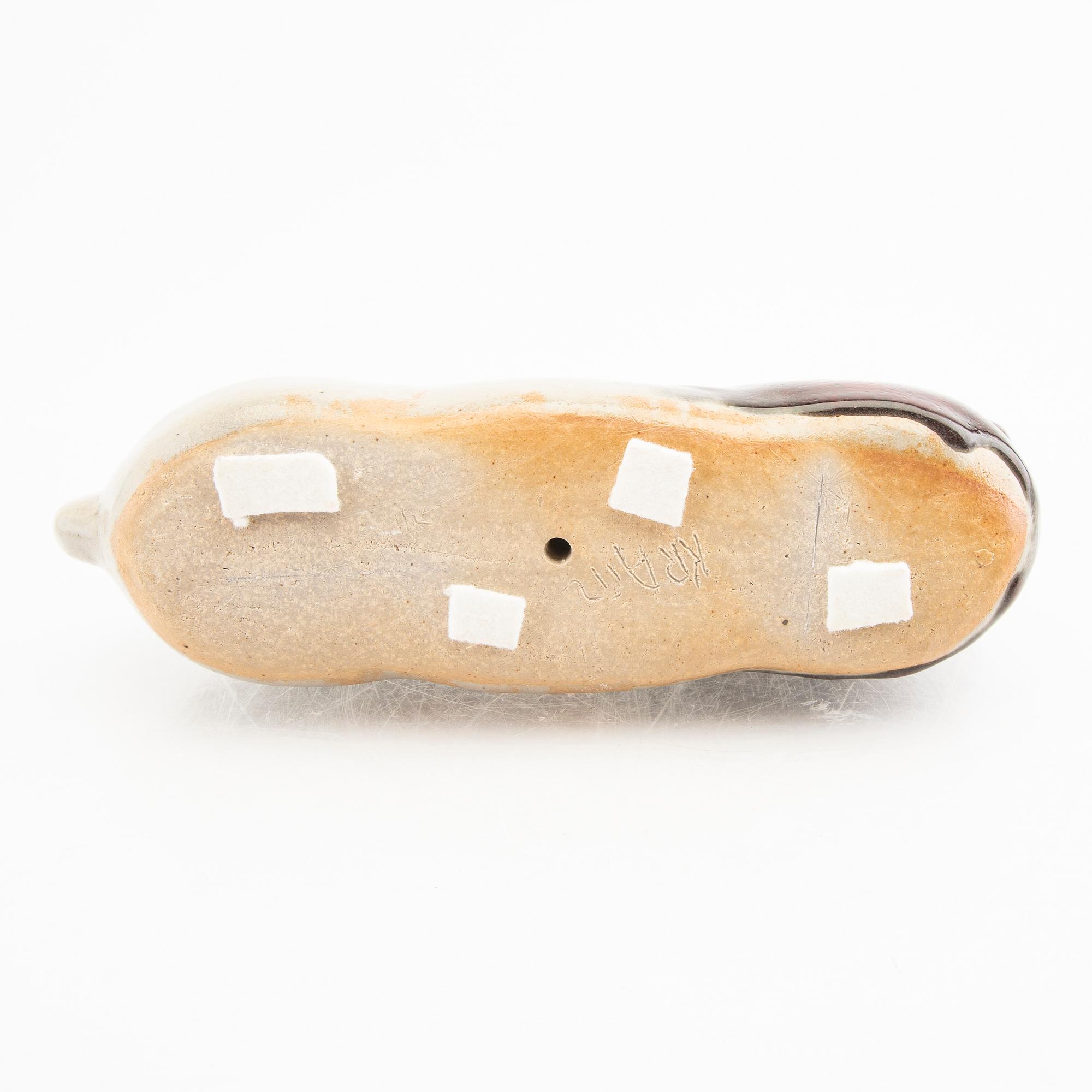 Ulla Kraitz, skulptur signerad glaserat stengods.