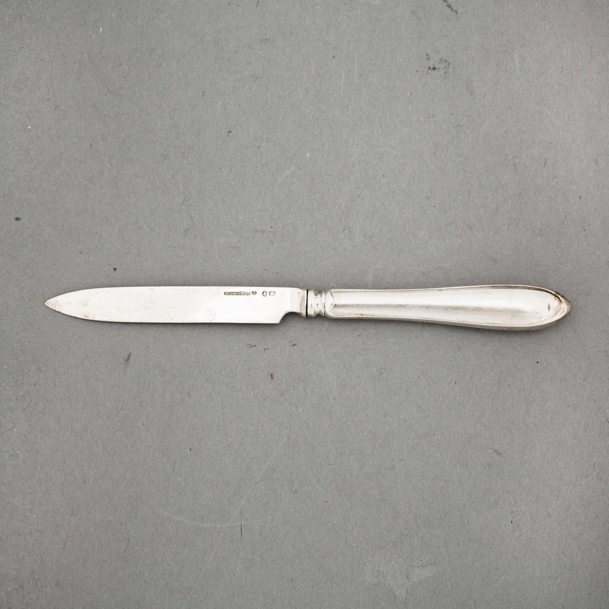 FRUKTKNIVAR, 12 delar, silver, C G Hallberg, 1916. Totalvikt ca 404 gram.