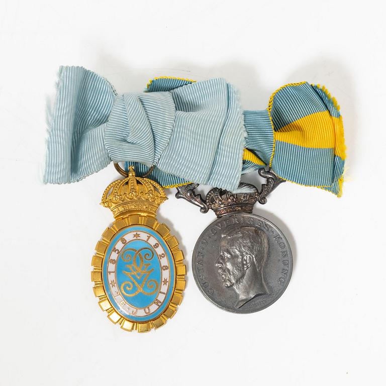 Medals and badges, 12 pcs, Sweden, Germany, and France.