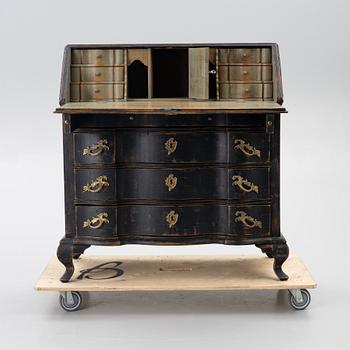 Snedklaffsekretär, barockstil, 1800-tal.