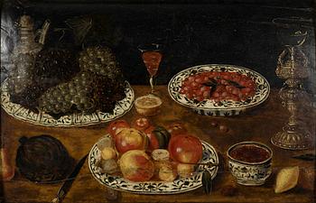 Clara Peeters, her art, Still Life with Fruits, Goblet, and Knife.