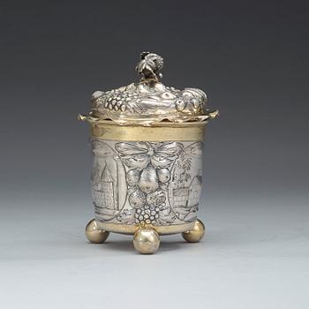 A Swedish late 17th century parcel-gilt cup and cover, marks of Henrik Feiff, Stockholm before 1689.