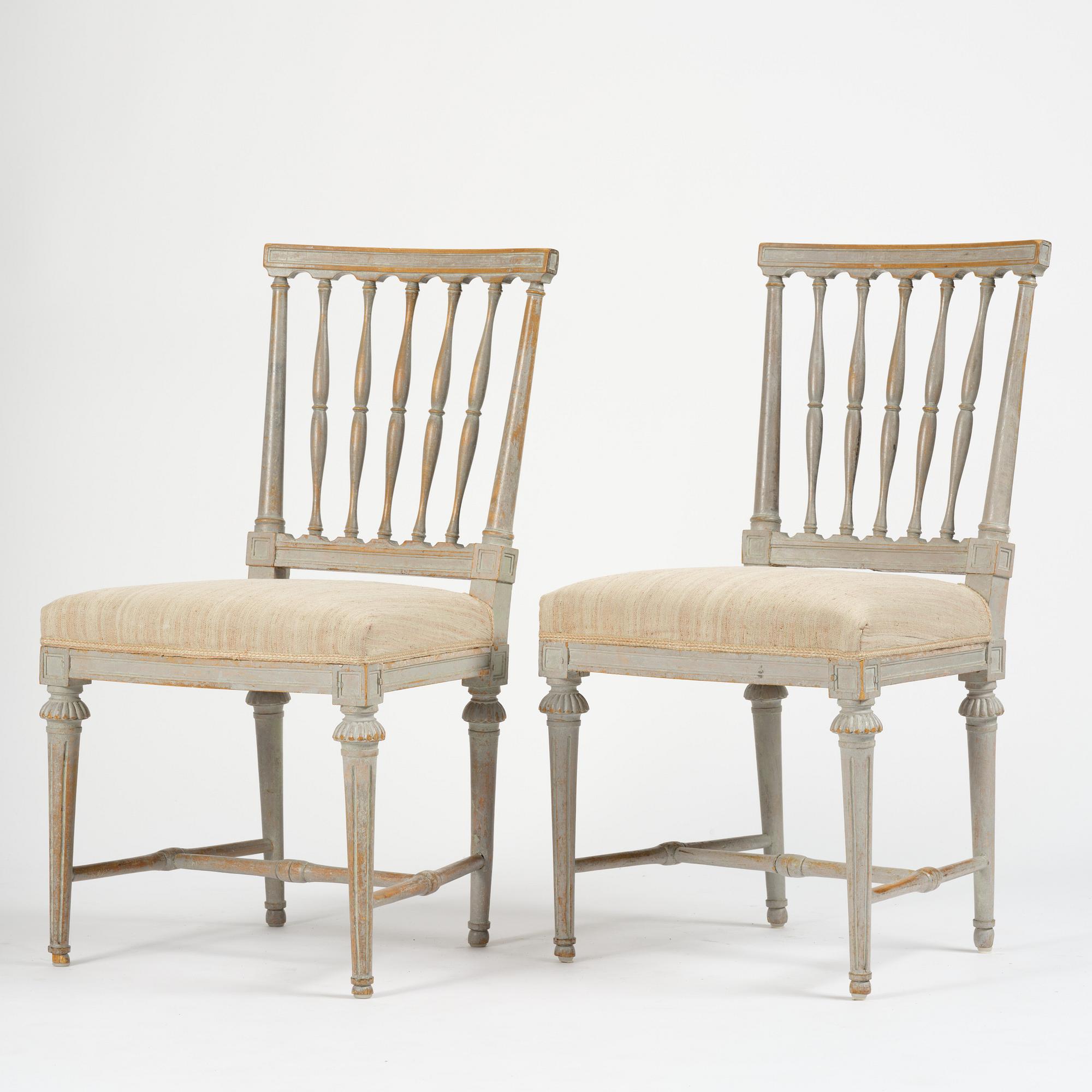 A pair of Gustavian chairs by C. J. Wadström (master in Stockholm 1788-1816).