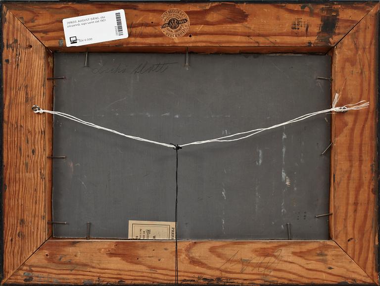 AUGUST BÅNG, olja på pannå, sign samt dat 1901.