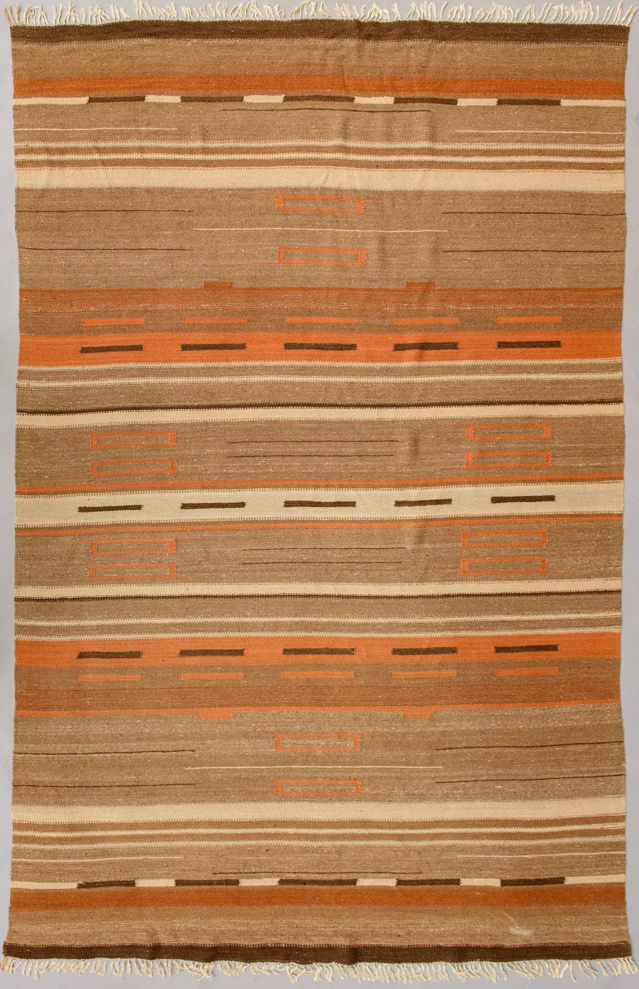 A 1930s Finnish flat weave carpet. Circa 335x220 cm.