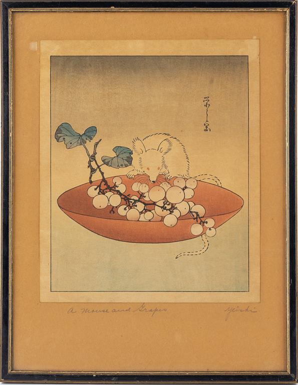 Hosada Eishi, after, a colour woodblock print, Japan, presumably 1930's.
