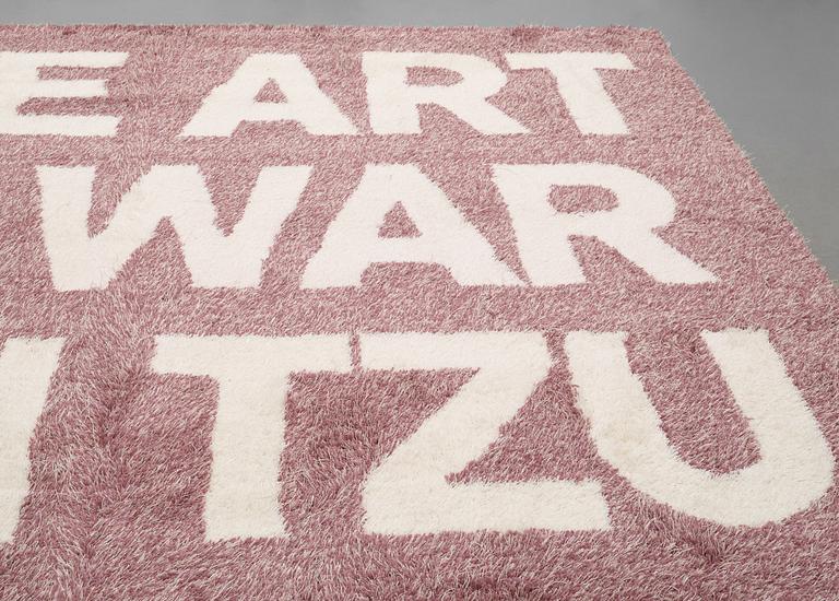 Ulf Rollof, CARPET. "THE ART OF WAR SUN TZU". Tufted in 2010. 248 x 352 cm. Ulf Rollof, Sweden, born in 1961.