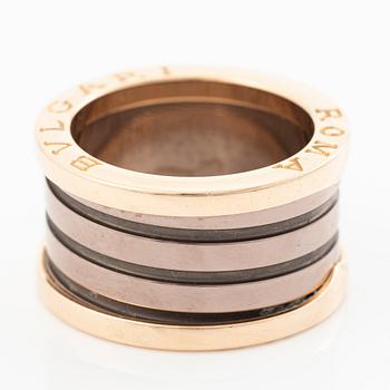 Bulgari, ring, “B.Zero1”, 18K rose gold, brown ceramic.