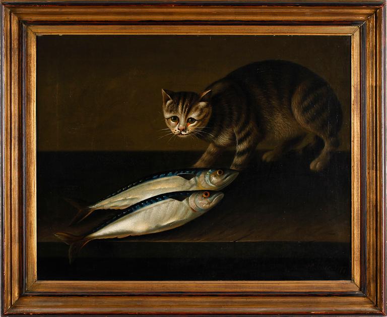William Jones of Bath, A cat with two fish.