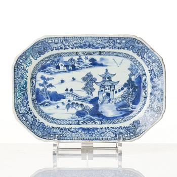 Two blue and white dishes, Qing dynasty, Qianlong (1736-95).