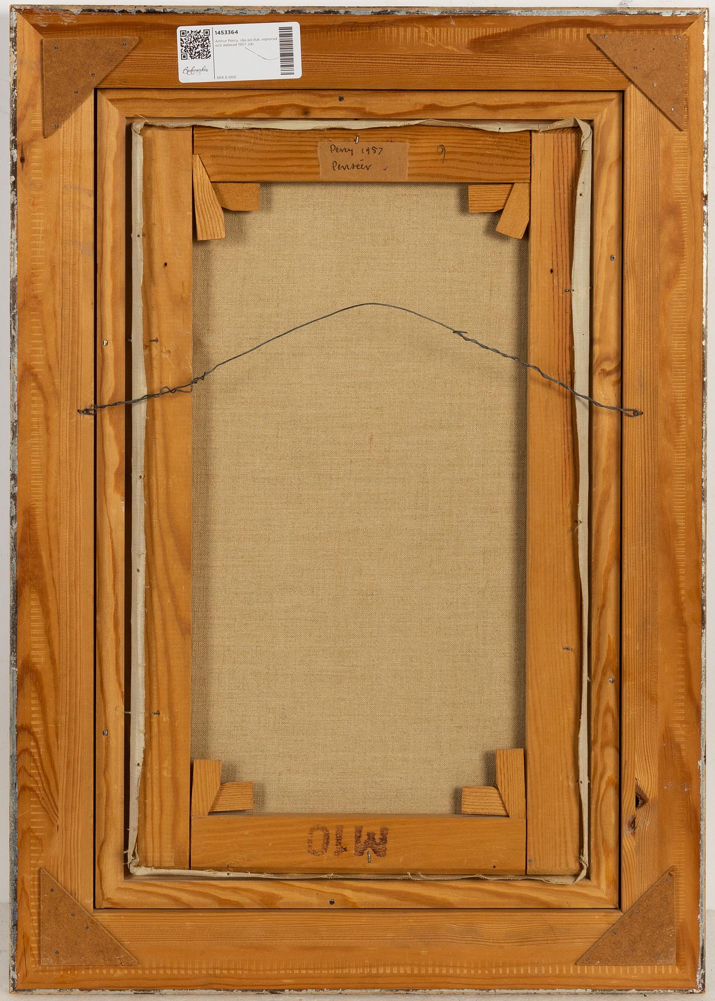 Arthur Percy, olja på duk, signerad och daterad 1957.