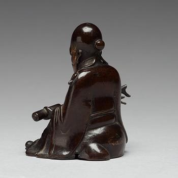 A bronze figure of Laozi with his deer, Qing dynasty, 18th Century.