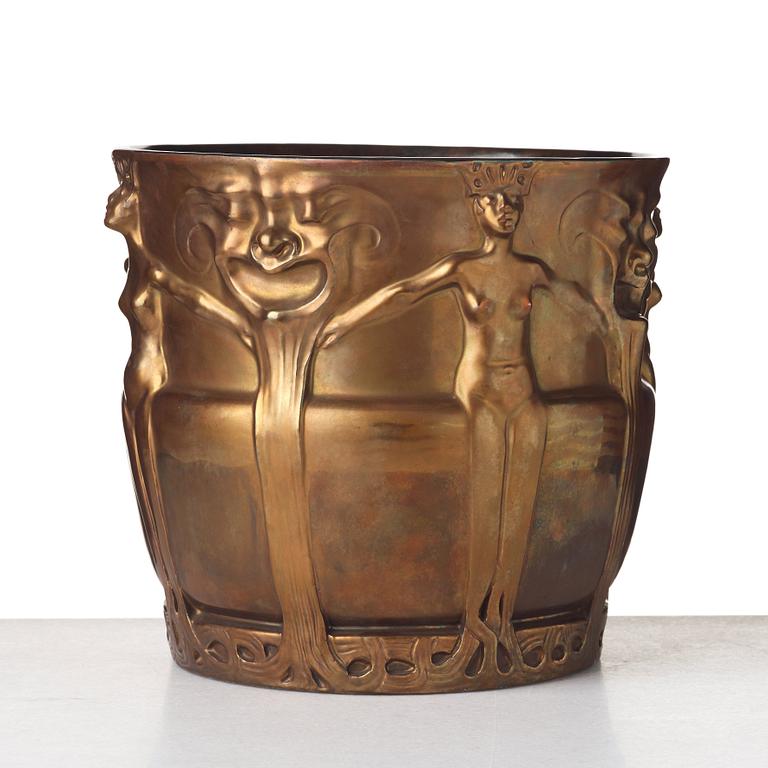 Alf Wallander, an Art Nouveau creamware urn, Röstrand, Sweden circa 1900.