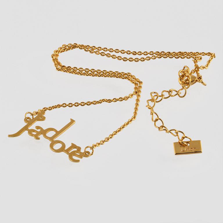COLLIER, gulmetall, Christian Dior.