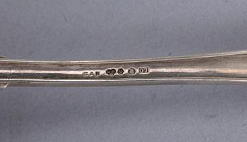 PARTI SILVER, 5 delar, bl.a Carl Fredrik Widmark, Köping, 1889. Total vikt ca 276 gram.