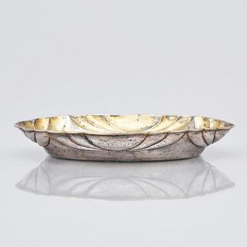 A parcel-gilt silver bowl, possibly Ottoman 16th/17th century.