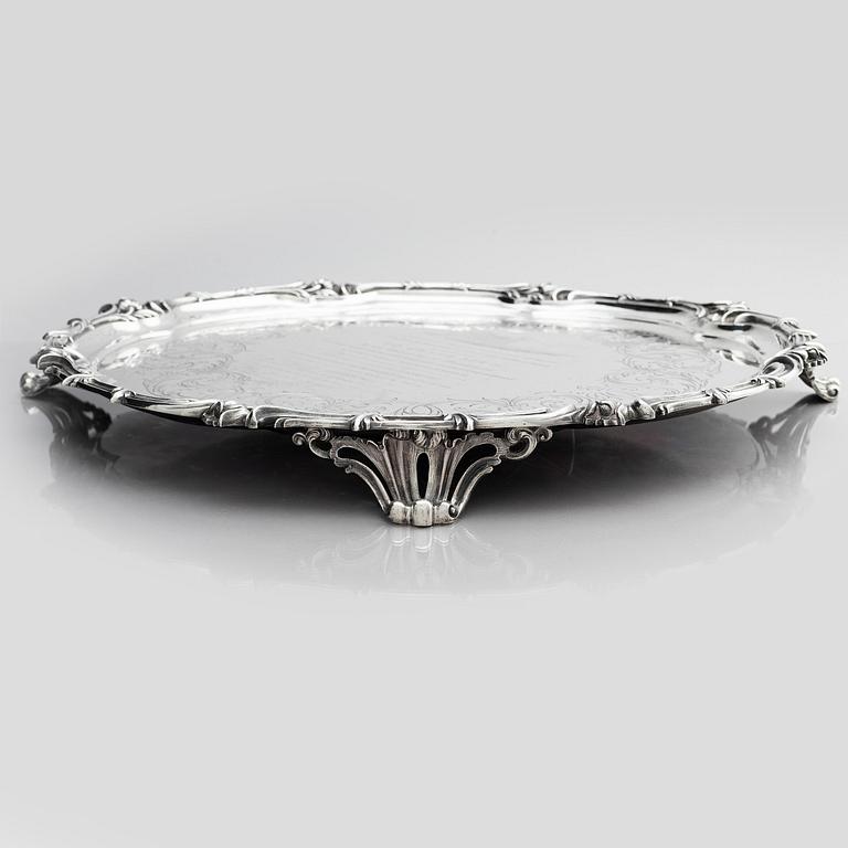 Benjamin Smith III, stor bricka, silver, gåva till Jenny Lind, London 1848.