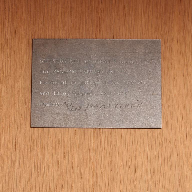 Jonas Bohlin, A Jonas Bohlin stained oak and patinated steel cabinet 'Slottsbacken', Källemo, Sweden circa 1987.