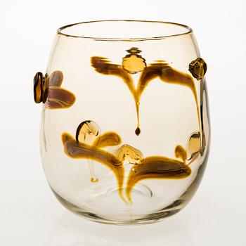 INKERI TOIKKA 1980s Glass Vase, signed Inkeri Toikka Nuutajärvi Notsjö.