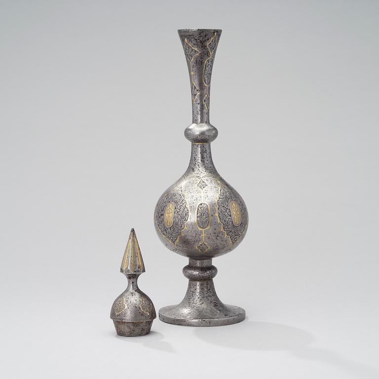 DECANTER, steel, Persia 19th century.