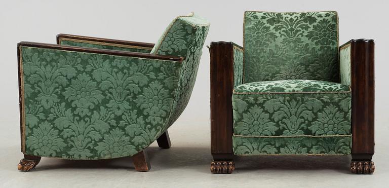 FÅTÖLJER, ett par, Art Déco, 1920/30-tal.