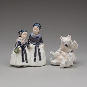 FIGURINER, 2 st. Porslin, Royal Copenhagen.