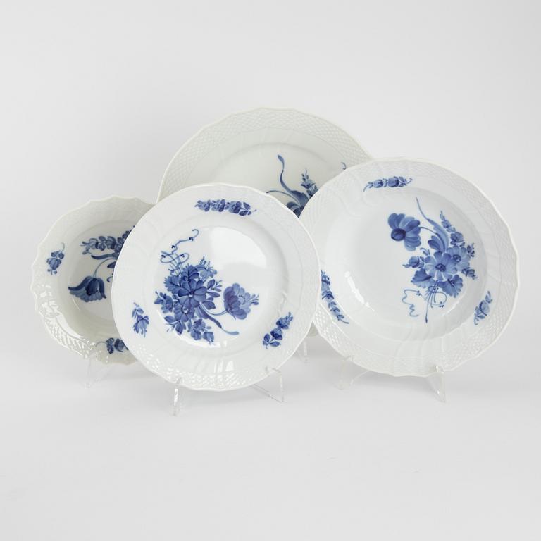 Service "Blue Flower" approx 96 pcs Royal Copenhagen Denmark 20th century porcelain.