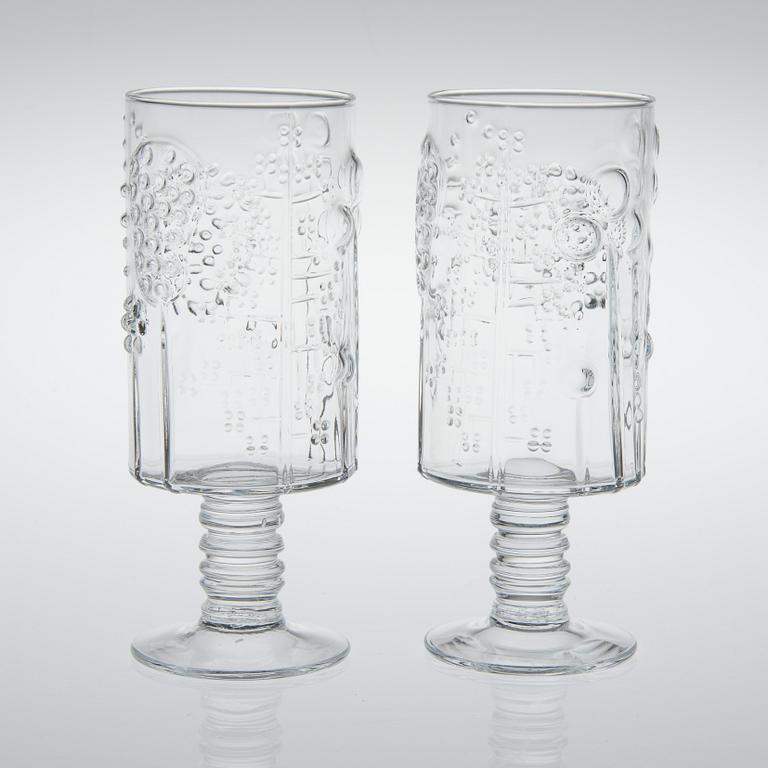 CHAMPAGNEGLAS 12 ST, "Flora", Oiva Toikka, formgiven 1966, Notsjö.