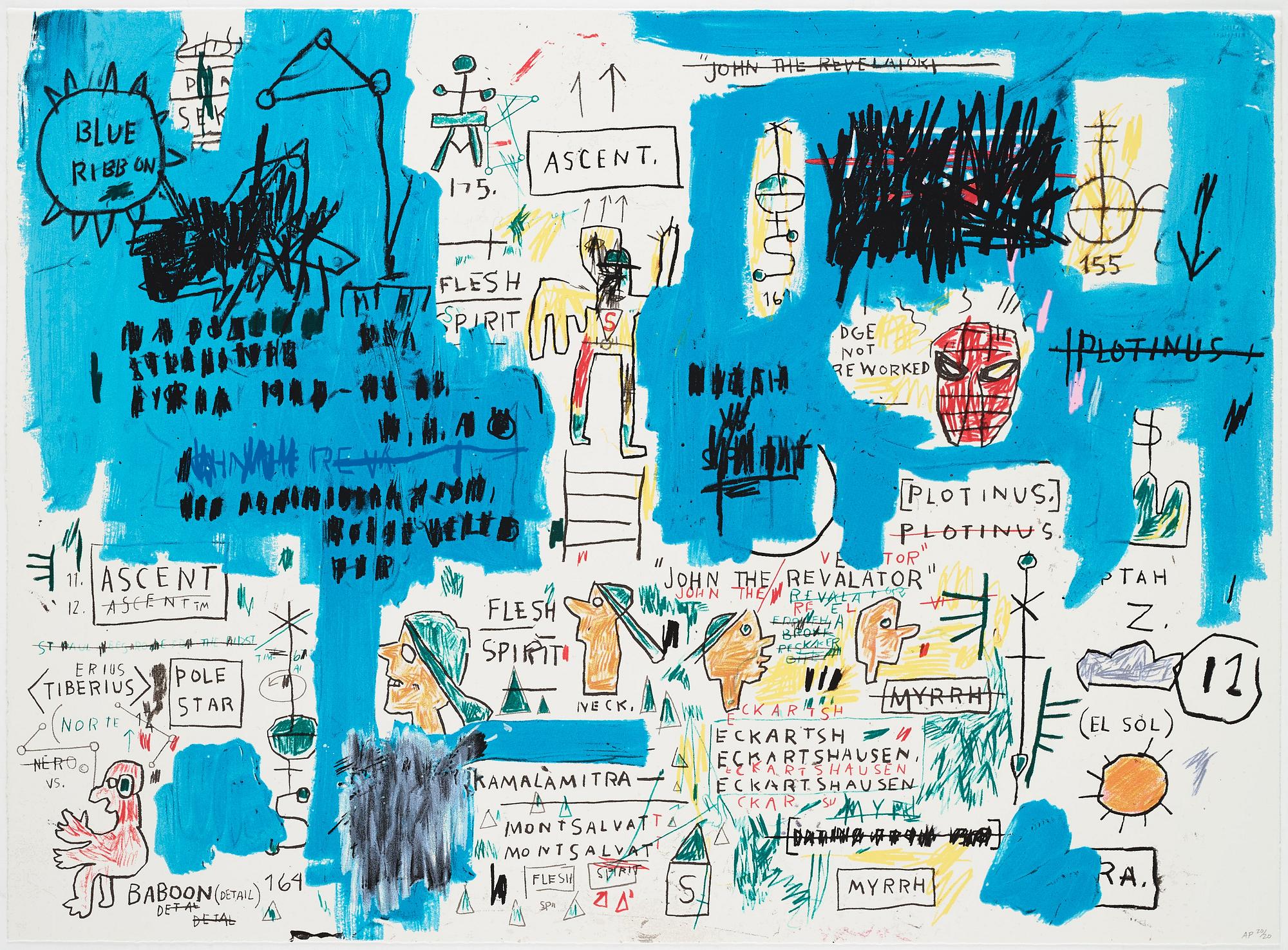Jean-Michel Basquiat Efter, ”Ascent, Olympic, Leeches, and Liberty”.
