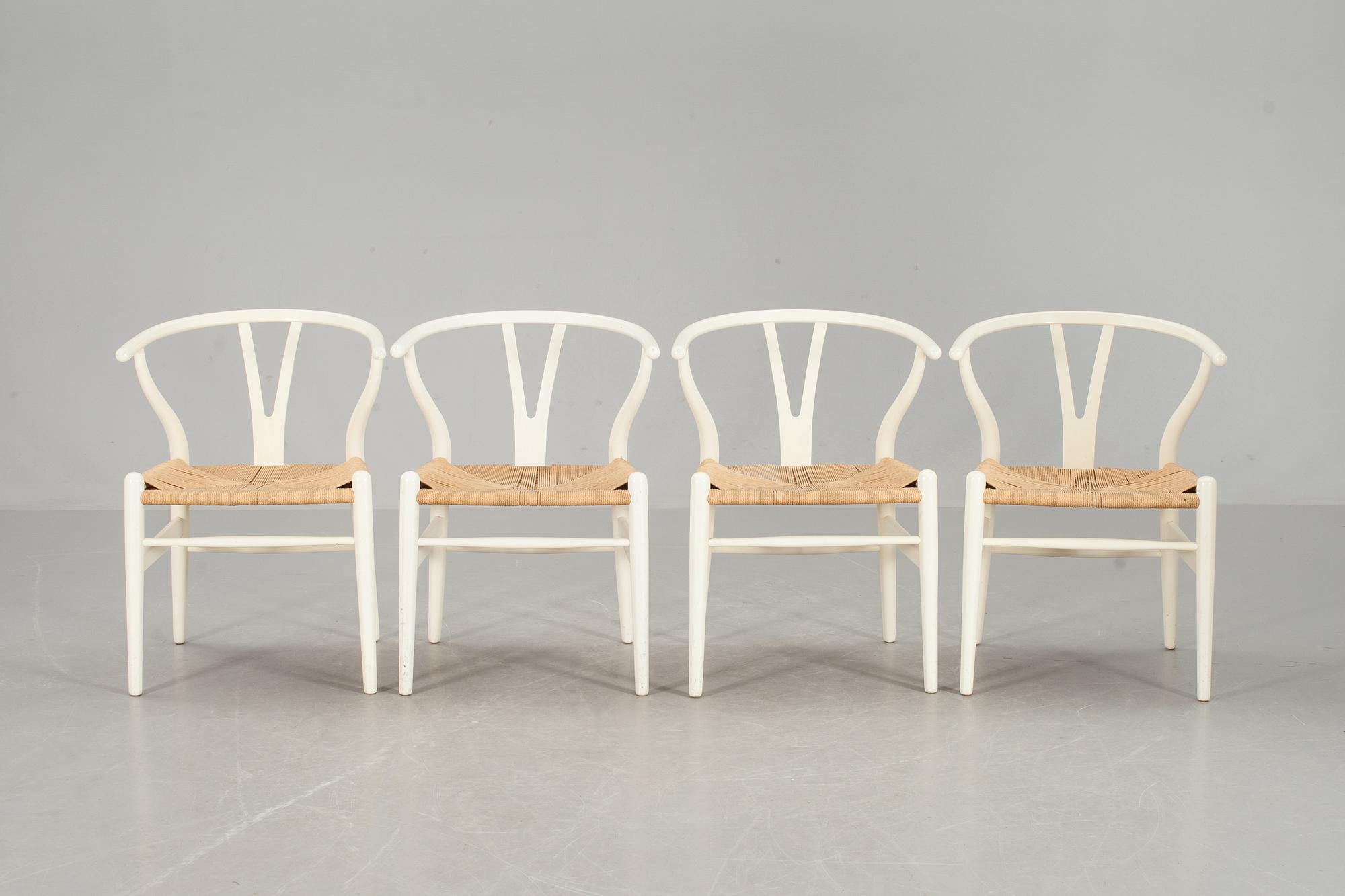KARMSTOLAR, 4 stycken, "Y-stolen", Hans Wegner för Carl Hansen.