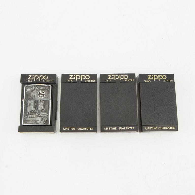 En samling Zippo tändare 14 st USA 1900-talets senare del.