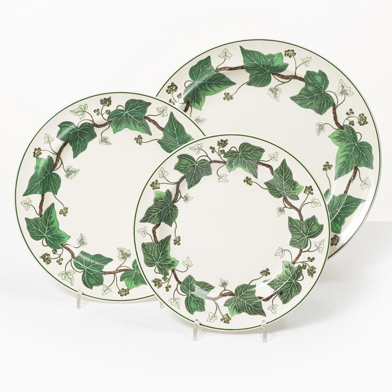 Service pieces, 36 pcs, ironstone, "Napoleon Ivy", Wedgewood.