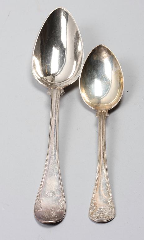 BESTICKSERVISDELAR, 23 st, silver, bla Per Oskar Fredrik Närman, Mariestad, 1800-1900-tal.