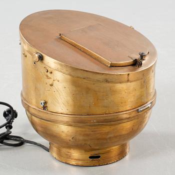 A binnacle in brass, made in the second half of the 20th century.