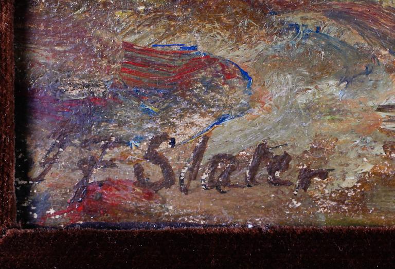 JOHN FALCONAR SLATER, olja på pannå, signerad.
