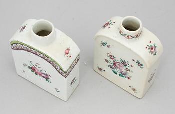 TEDOSOR, två stycken, kompaniporslin. Qing dynastin, Qianlong (1736-95).