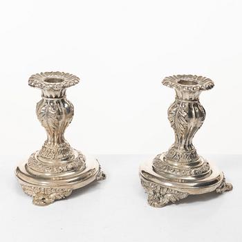 Adolf Zethelius, ljusstakar, ett par, silver, 1800-talets första hälft Stockholm.