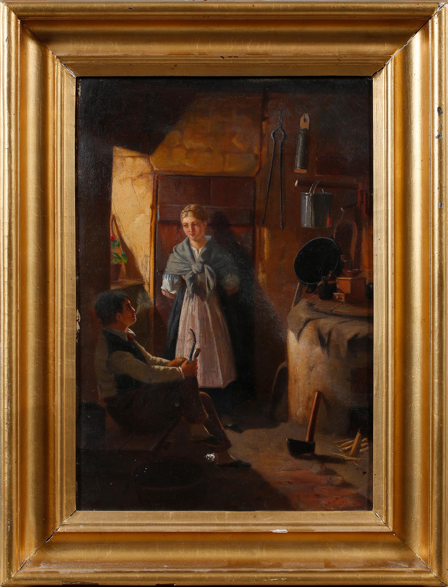 OIDENTIFIERAD KONSTNÄR, olja på duk, svårtydd signatur, daterad 1898?.