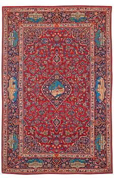 360. SEMI-ANTIQUE/OLD KASHAN. 203,5 x 134,5 cm.