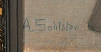 Anna Sahlsten, oil on board, signed.