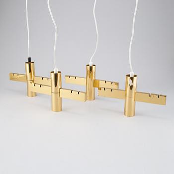 Hans-Agne Jakobsson, four brass ceiling lamps, Markaryd.