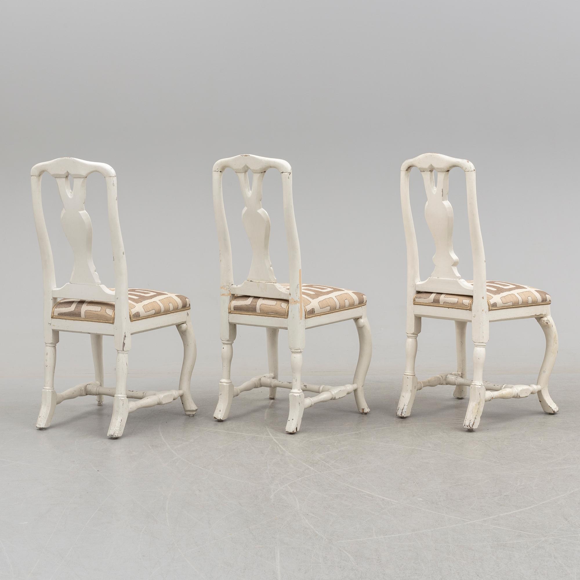 STOLAR 7 stycken, rokoko, 1700-talets andra hälft.