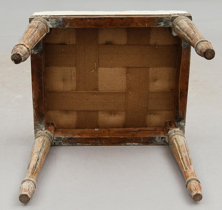 TABURETT, gustaviansk, sent 1700-tal.
