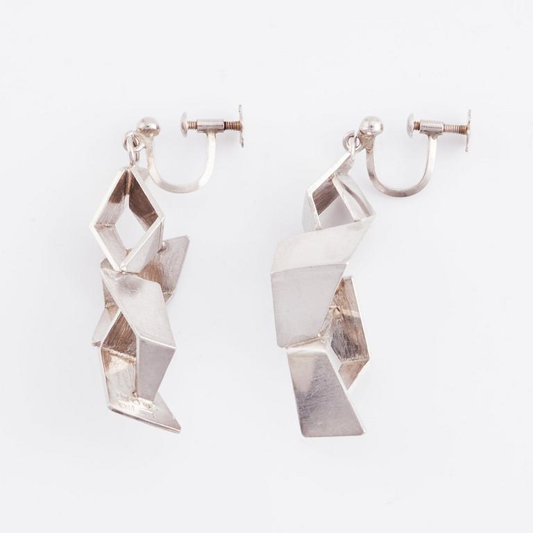 Rey Urban, a pair of sterling silver earrings,  Stockholm 1982.